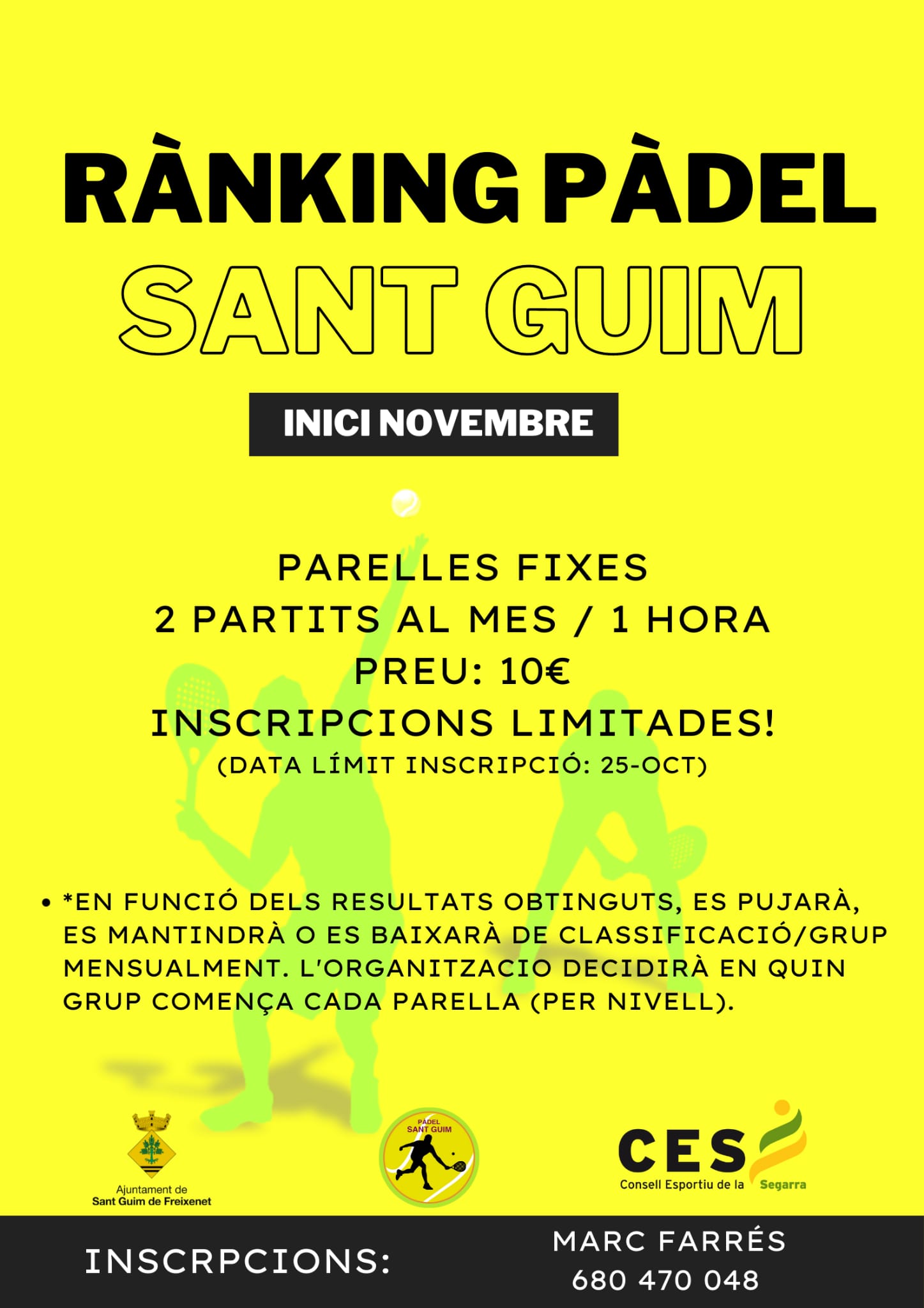 CARTELL RANQUING PADEL